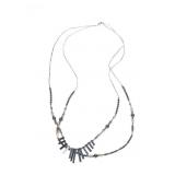 Hematite & Silver Double Strand Necklace c. 1980