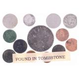 Tombstone Found Coin & Token Collection c. 19th C.