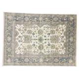 Oushak Persian Ivory Beige Hand Knotted Rug c1930s