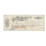 1883 Shattuck Signed Bank Note Cochise County Bank