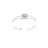 Navajo Sterling Lavender Dahlia Turquoise Bracelet