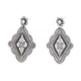 Navajo Leander Tahe Repousse Stamped Earrings