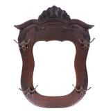 Ca. 1890 Victorian Oak Framed Hallway Mirror