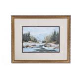 H. Anderson MT Artist "Glacier County" Watercolor