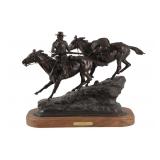 Earle E. Heikka "Pursued" Early Bronze Sculpture