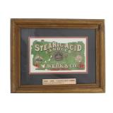 Ca. 1880 M. Werk & Co. Framed Candle Box Label