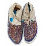 19th-Cent. Sioux Beaded Hard Sole Men