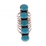 Navajo Thomas Yazzie Sterling Turquoise Ring