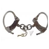 19th C Tombstone A.T LEO Stainless Steel Handcuffs