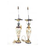 Mid Century Italian Porcelain Urn Converted Lamp