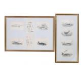 Original W.H. Lizar Etchings of J. Stewart Artwork