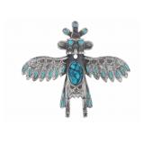 Navajo Pewter Silver Alloy Turquoise Kachina Man