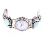 Mexican Sterling Silver Fox Turquoise Watch Band