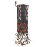 Southern Plains Beaded & Tacked Hide Pipe Bag
