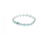 13.97ct Emeralds, Diamonds & Platinum Bracelet