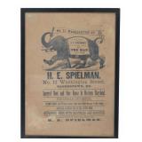 Rare 1850 Advertising Broadside H. E. Spielman