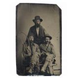 Rare Cattle Drovers Tintype Photo ca. 1860-70s