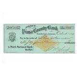 Days Prior OK Corral Shootout Pima Co. Bank Check