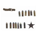 Tombstone .45 Colt Ammo, Councilman Badge & Knife