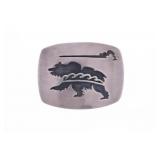 Navajo T Thomas Sterling Silver Bear Buckle