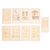 George Catlin Hand Tinted Native Etchings (9)