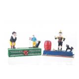 Trick Dog & Birdie Putt Cast Iron Coin Banks 1950s