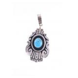 Navajo Tommy Singer Sterling & Turquoise Pendant