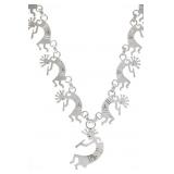 Navajo Dinï¿½ Dancing Kokopelli Sterling Necklace