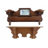Quarter Sawn Oak Wall Mount Shelf Late 19th C. (2)