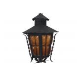 Custom Guatemalan Iron & Glass Carriage Light