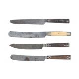 19th-C. American Indian Pewter Inlaid Knives (4)