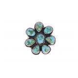Navajo R. Sam Sterling Silver C.C. Turquoise Ring