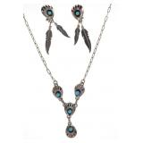 Navajo Sterling Silver Bear Paw Shadowbox Jewelry