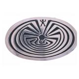 Hopi "Man in the Maze" Old Pawn Silver Buckle