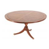 Regency Style Crotch Mahogany Pedestal Table