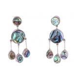 Navajo D&F Sterling & Abalone Dangle Earrings