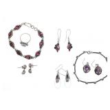 Antique Sterling Silver Amethyst Costume Jewelry