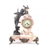 French Cherub Marble Mantle Clock After A. Moreau