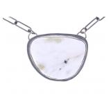 Navajo White Buffalo & Sterling Necklace -Signed