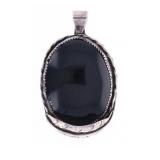 Navajo Sterling Silver Black Onyx Pendant