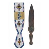 19th-C. Blackfeet Piegan Dag Knife & Sheath ex-Mus