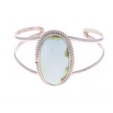 Navajo C. Tsosie Sterling & Palomino Cuff Bracelet