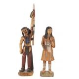 Cigar Store Indian  Mercantile Carving Pair c 1960