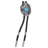 Navajo Tommy Singer Turquoise Silver Bolo Tie