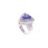 5.73ct Tanzanite Diamond & 14k White Gold Ring