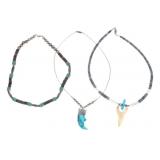 Navajo Silver Turquoise Multistone Necklaces (3)