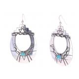 Navajo Tommy Singer Sterling & Turquoise Earrings