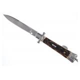 Bargeon Inox French Stiletto Switchblade Faux Stag