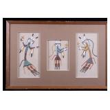Vintage Navajo Sand Paintings by C. Checharella