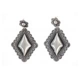 Navajo Leander Tahe Repousse Stamped Earrings